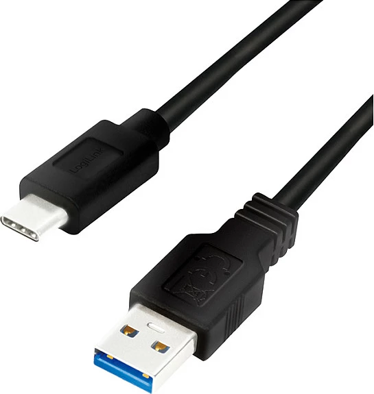 Kabllo USB LogiLink CU0167, USB-A në USB-C, 0.5 m, USB 3.2 Gen 1, 3A, e zezë