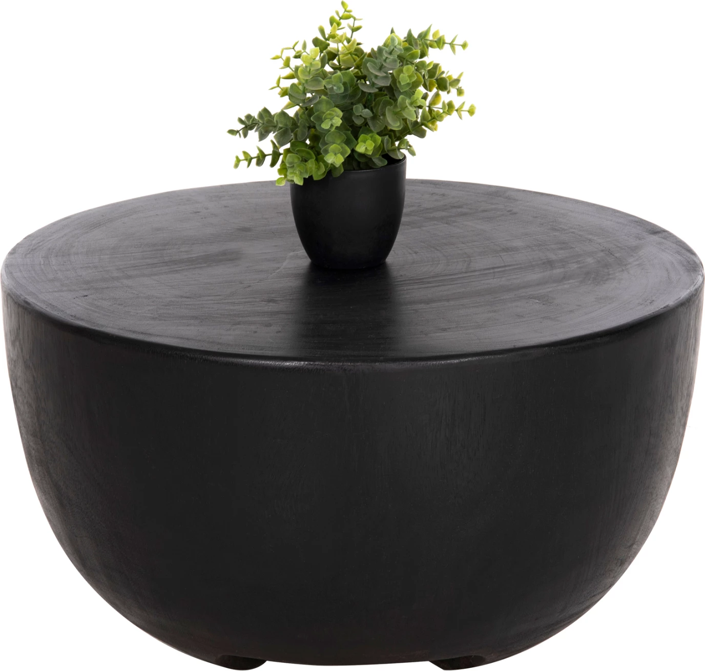 Tavolinë anësore POMPU, dru Suar i fortë, ngjyrë e zezë, FH9794.02, Φ58x34H cm