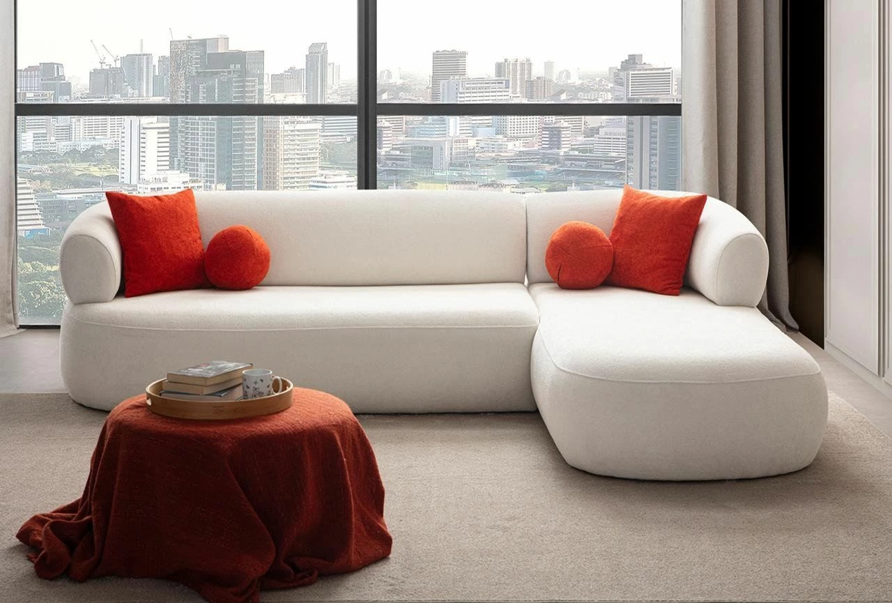 Këndsofa Atelier del Sofa, Roma, e bardhë, anë e djathtë
