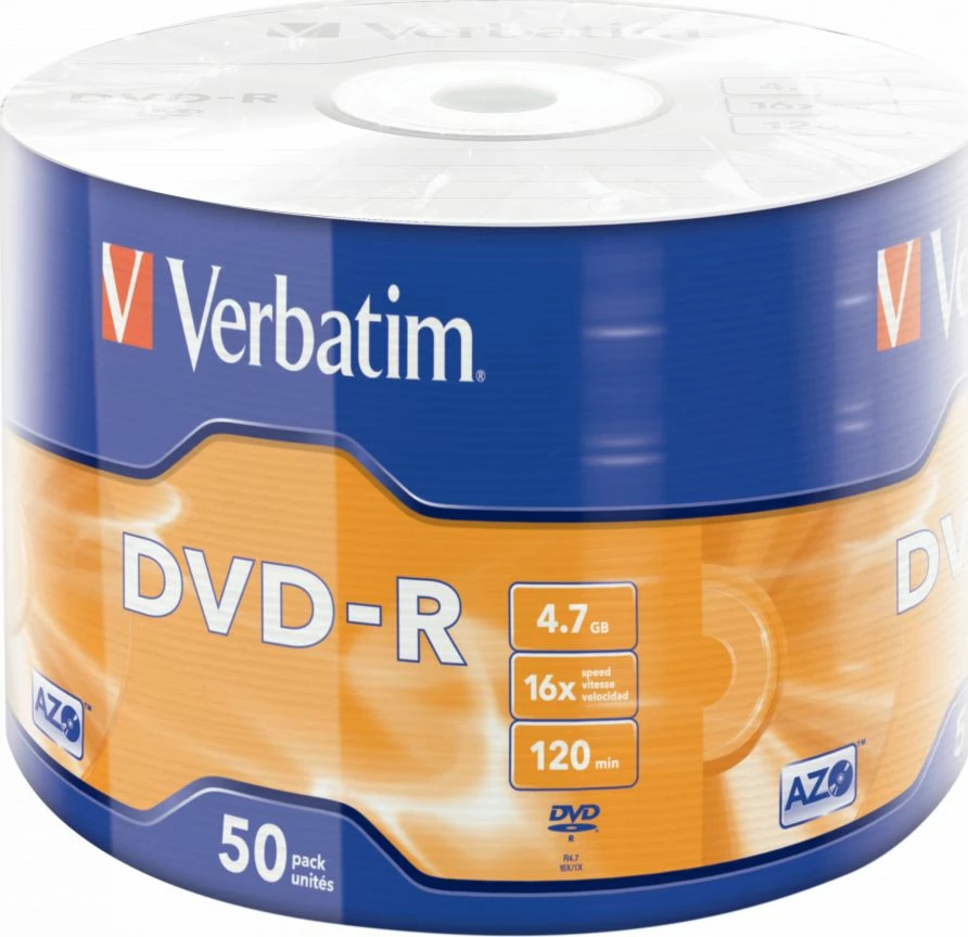 Disk DVD-R Verbatim 43788 4.7GB 16x, 50 copë