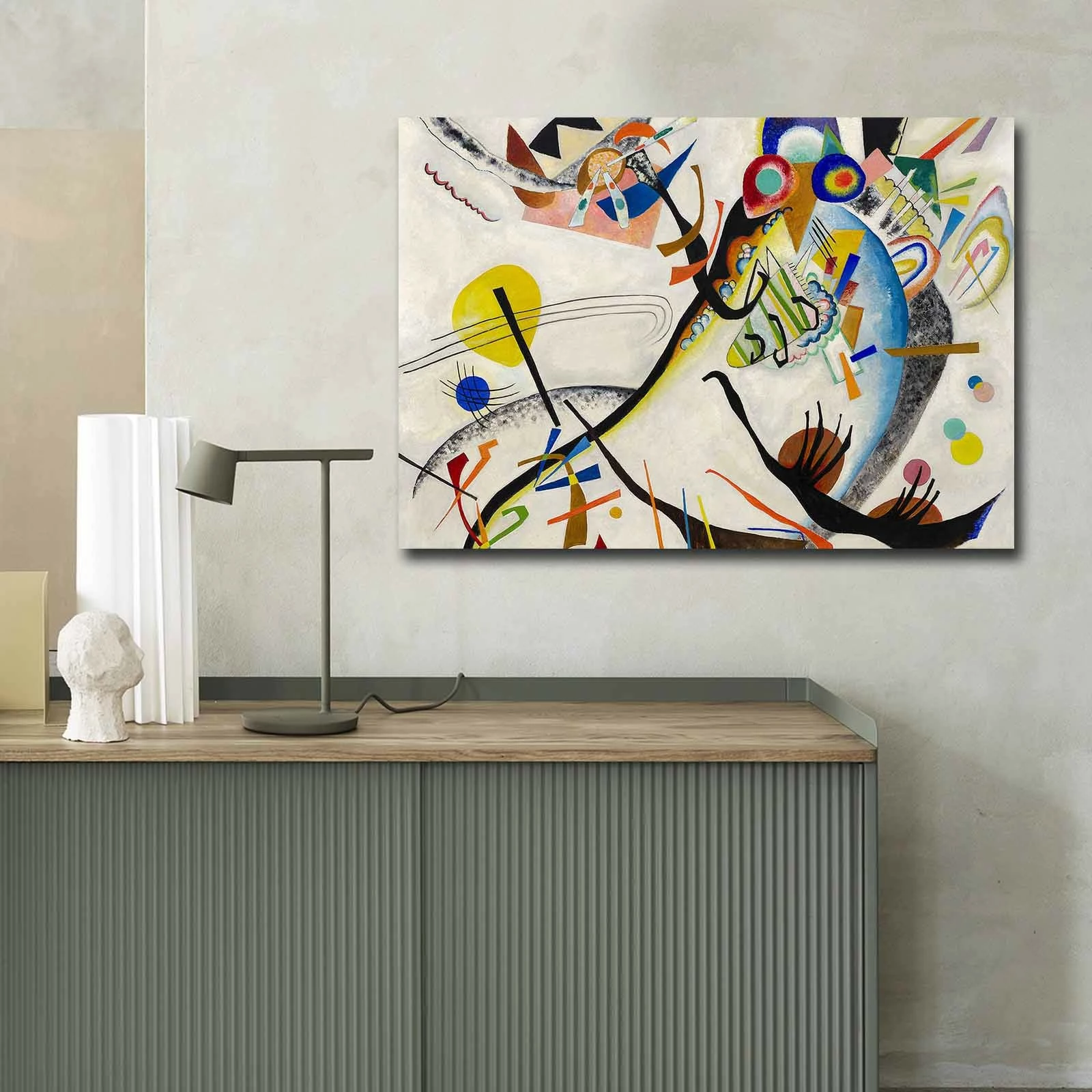 Pikturë dekorative në kanavacë, Blue Segment, shumëngjyrëshe, 70x100cm