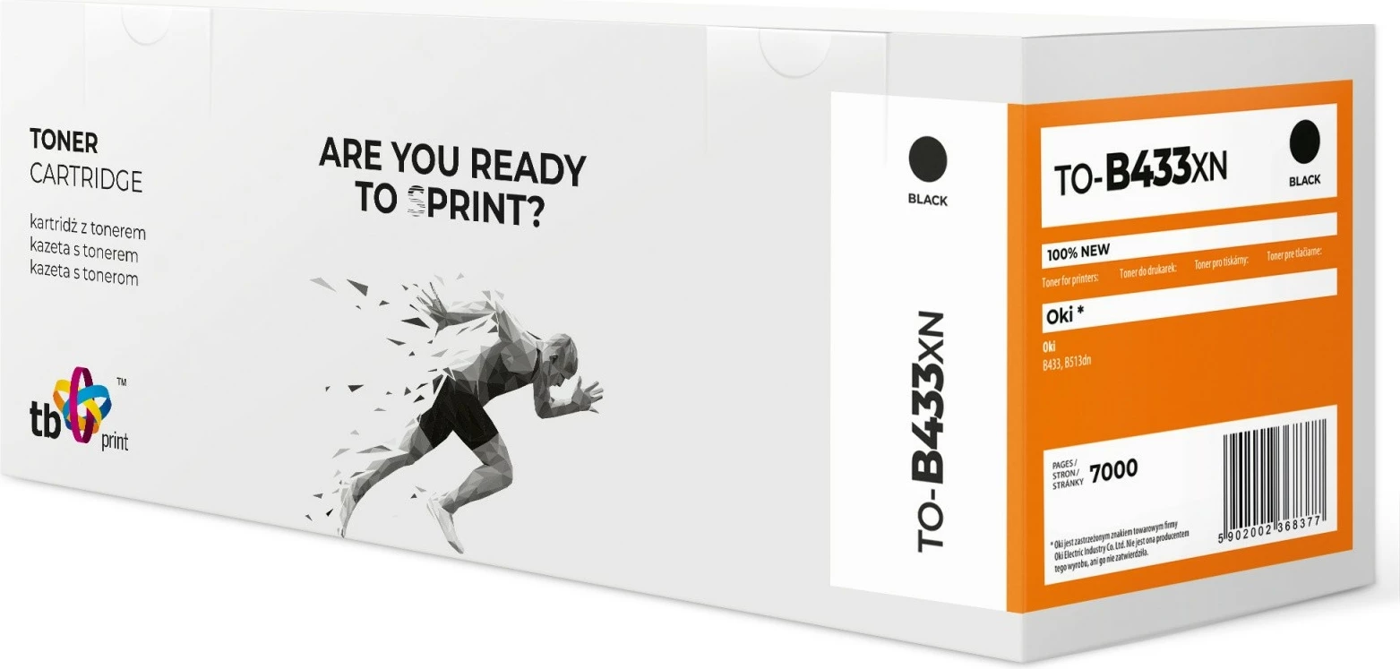 Toner TB Print TO-B433XN 7000 faqe (5% mbulim) për OKI B433/B513dn, i zi, 1 copë