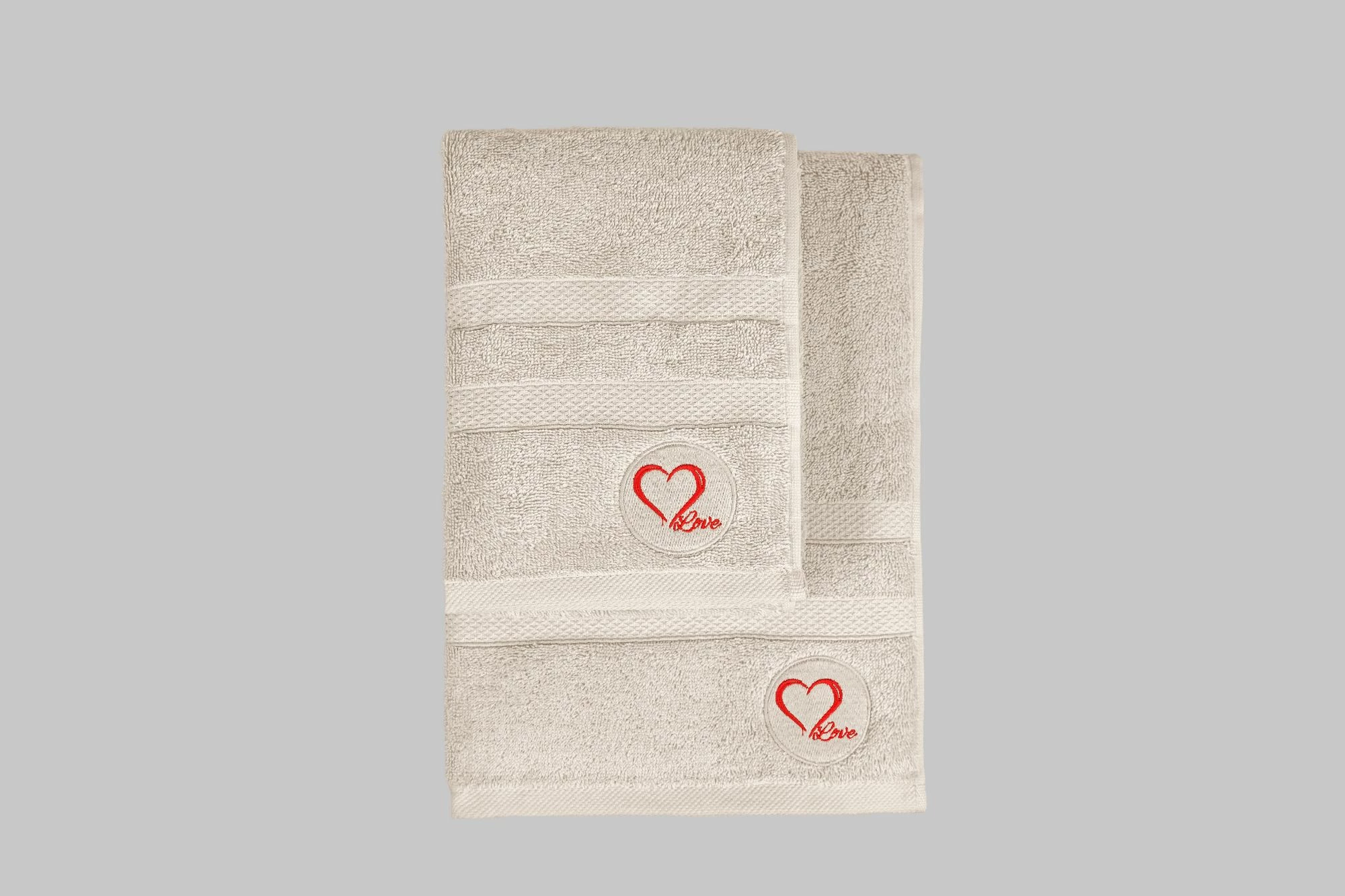 Set peshqirësh duarve dhe trupit (2 copë), Mijolnir, Love, bezhë