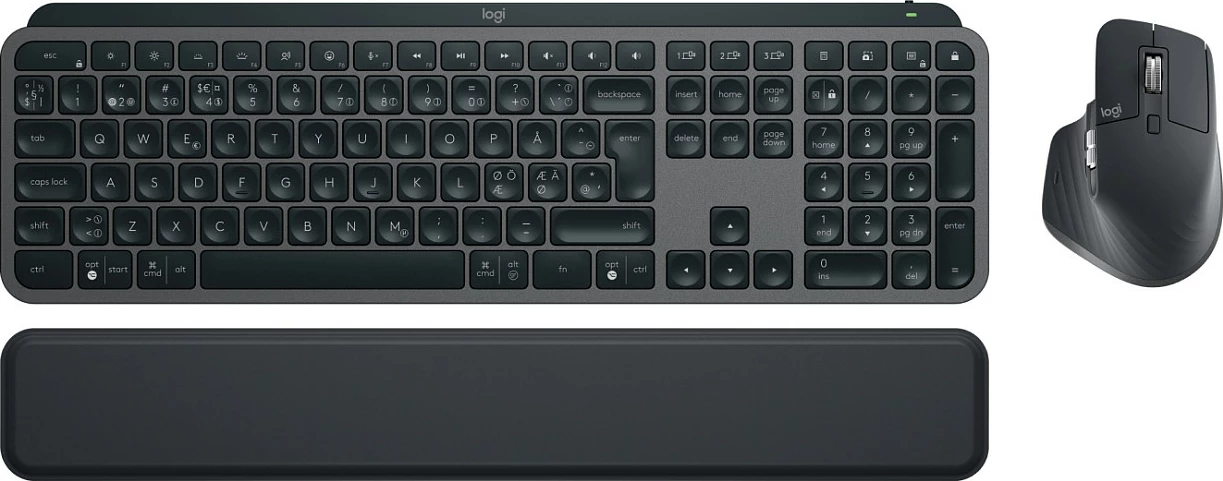 Set tastierë + maus Logitech MX Keys S Combo, wireless Bluetooth, LED, scissor switch, Graphite