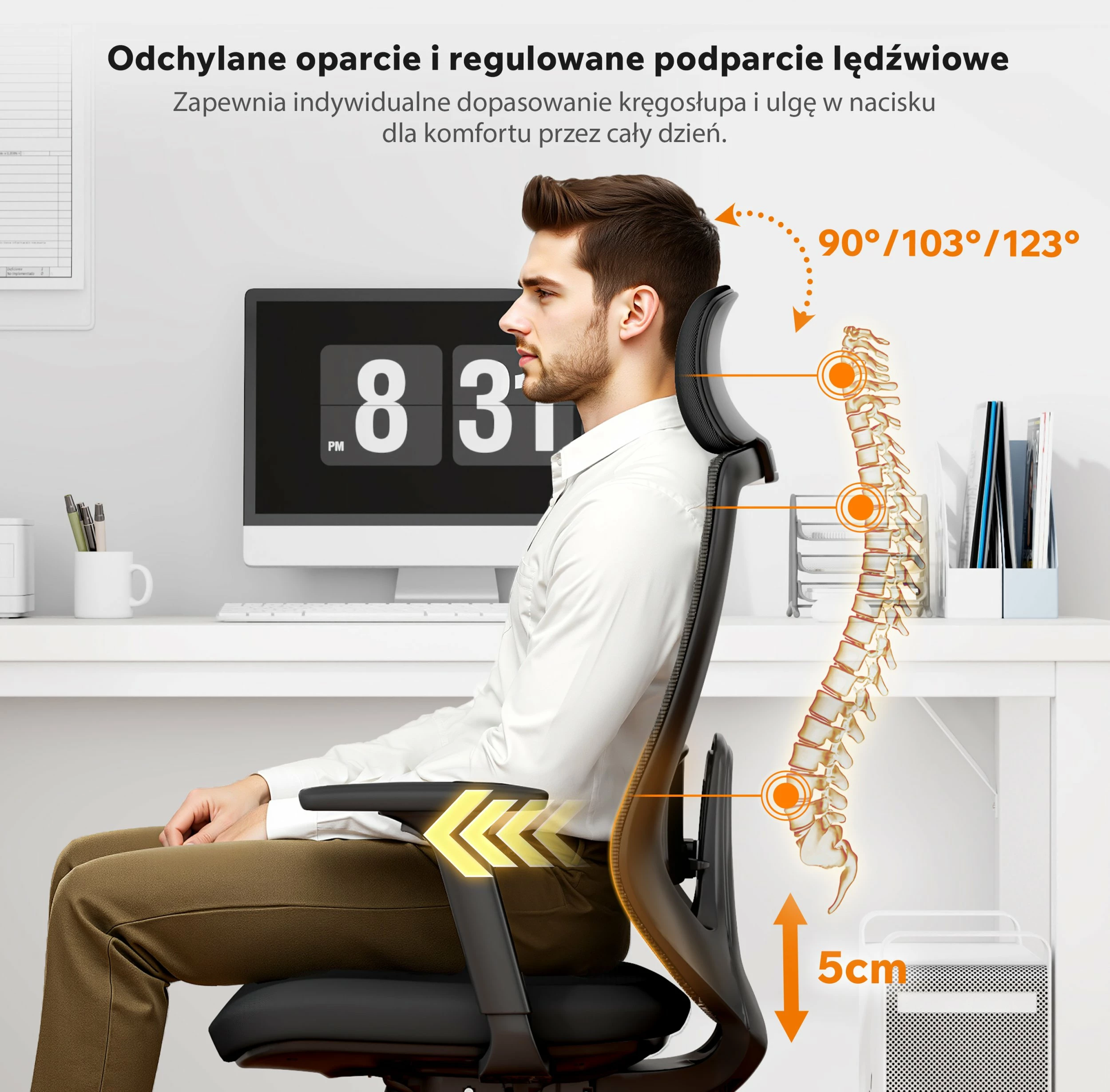 Karrige zyre SENSE7 Nakai, ergonomike me rrjetë, 150 kg, e zezë