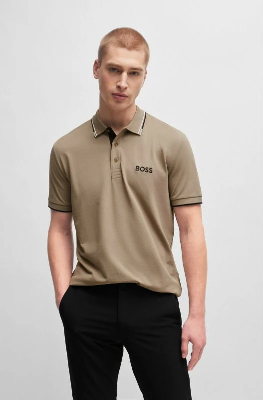 Maicë polo Boss për meshkuj, bezhë