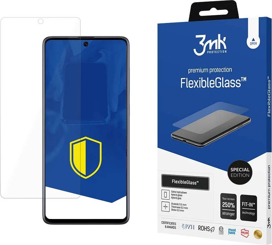 Mbrojtës ekrani hibrid, 3mk Protection FlexibleGlass Special Edition, për Samsung Galaxy A71 4G, 7H, antimikrobik, shatterproof, transparent, 1 copë