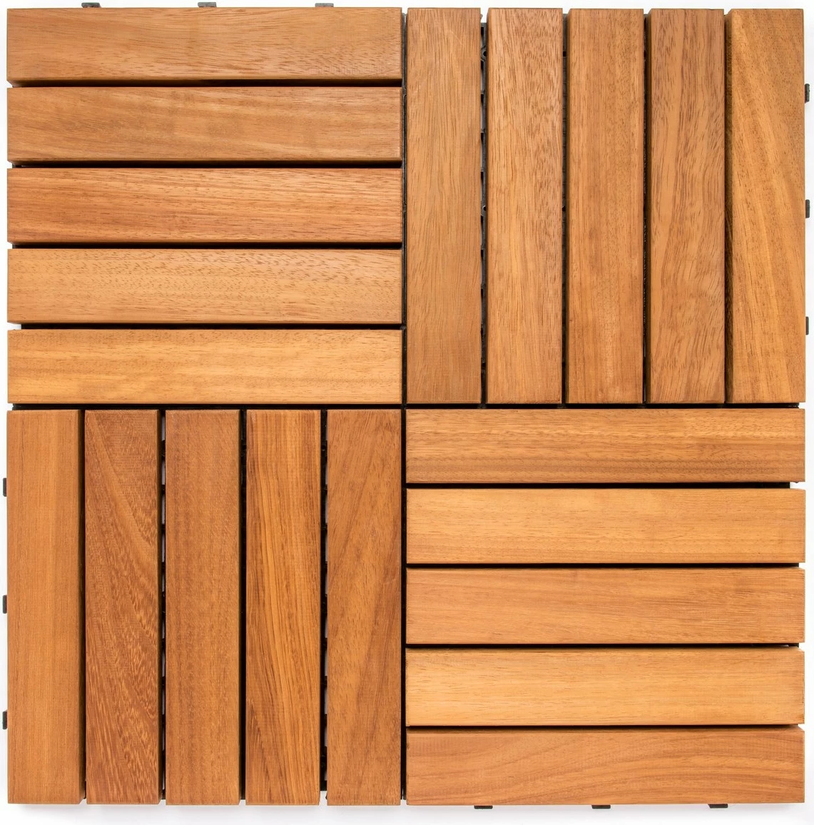 Set pllaka druri për dysheme (10 copë), Atelier del Sofa, ngjyrë kafe, IROKO WOOD