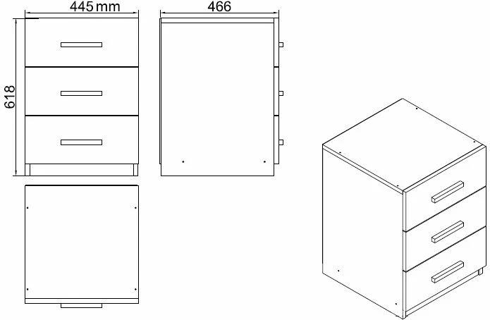 Set mobiljesh për zyre Hanah Home, Vo16-W, ngjyrë e bardhë