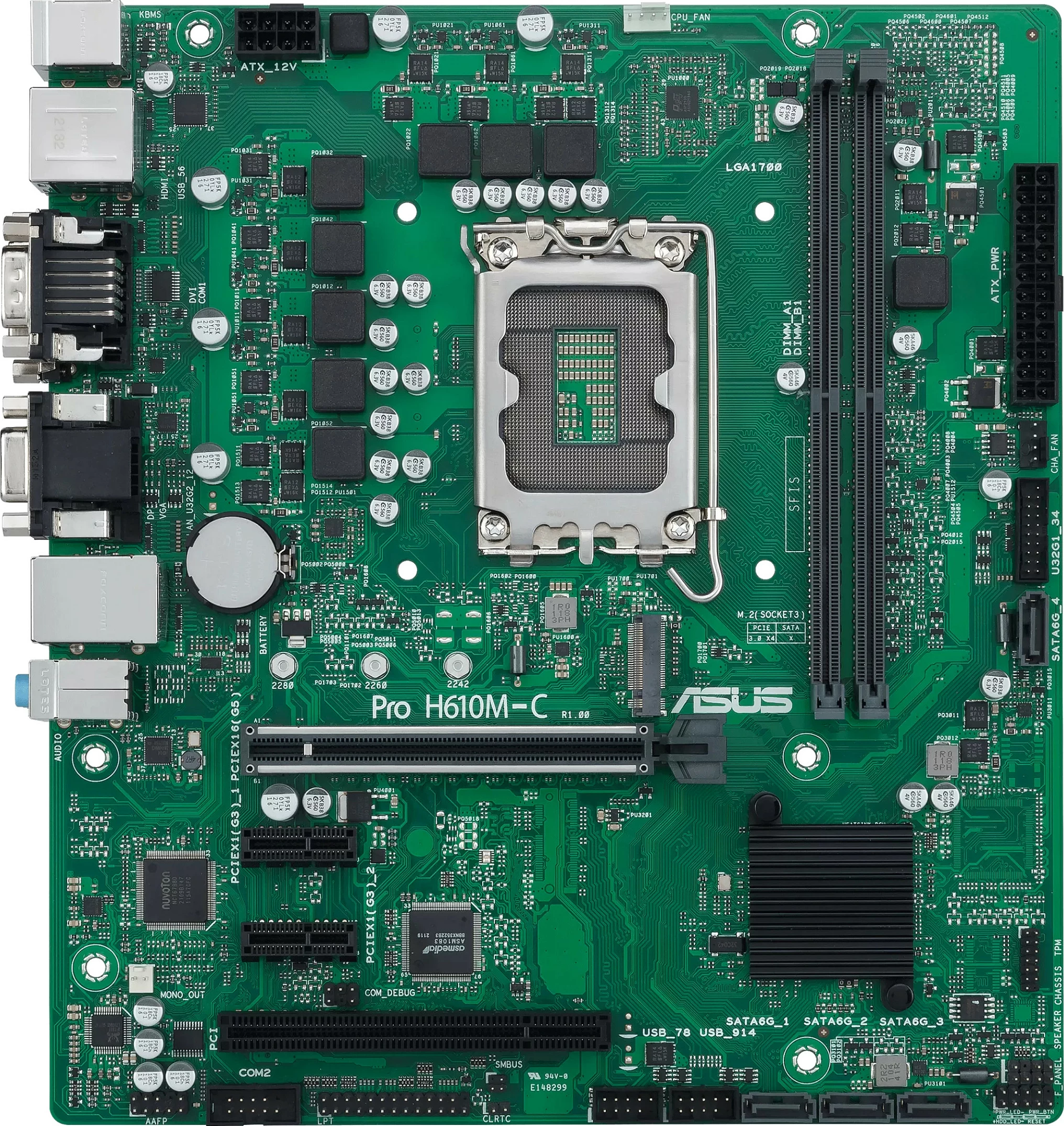 Pllakë amë ASUS Pro H610M-C-CSM, Intel, LGA 1700, DDR5, 64 GB, micro ATX