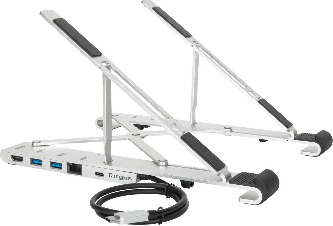Kasë portative Targus D Portable Stand and Dock, USB-C, 15.6 inch, argjendtë