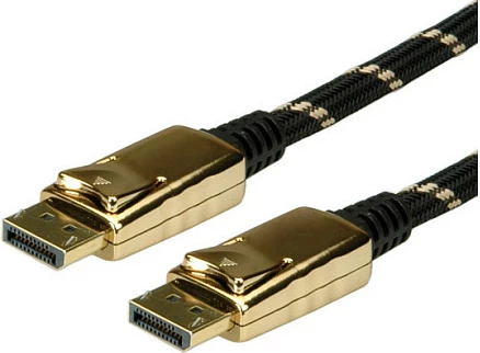Kabllo DisplayPort ROLINE GOLD, DP në DP, 1m, gold-plated, e zezë/ari