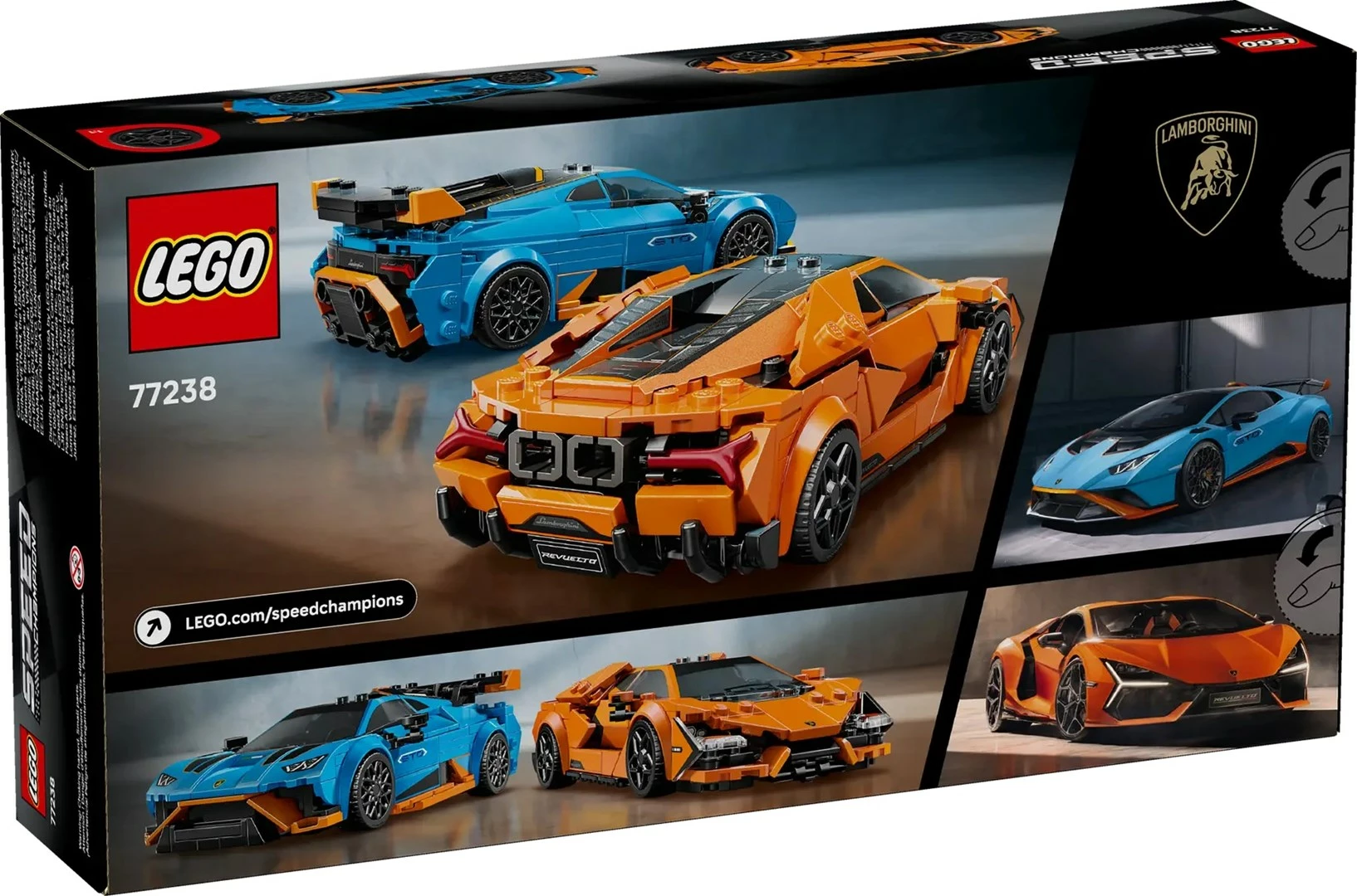 Set LEGO Speed Champions 77238 Lamborghini Revuelto & Huracán STO, 607 pjesë