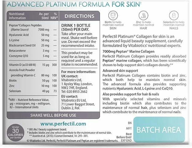 Perfectil Platinum Skin Drink – Ushqim i avancuar për lëkurë të shëndetshme dhe me shkëlqim