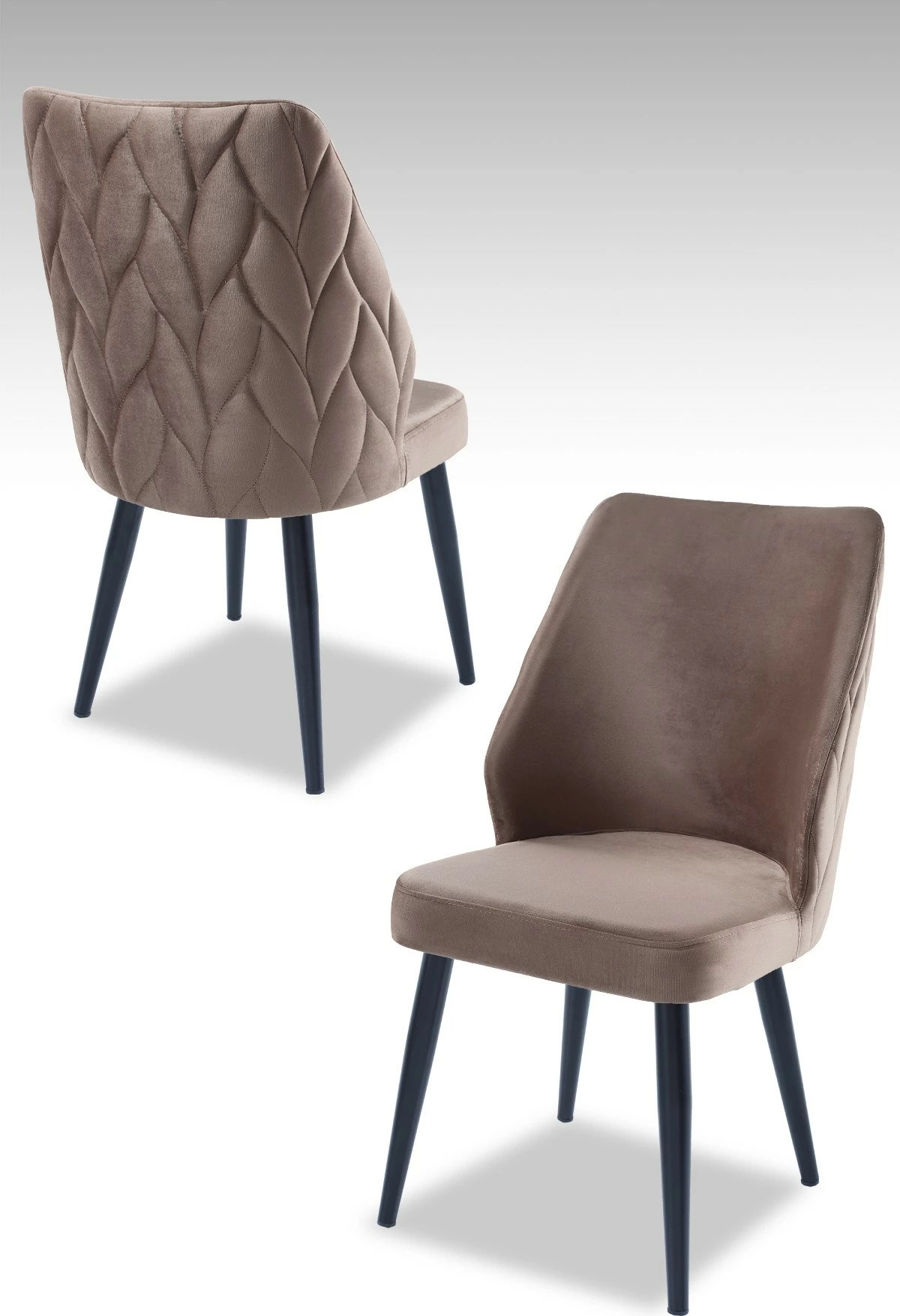 Set karrigesh (2 copë) Hanah Home, Pufi, kapuçino, e zezë