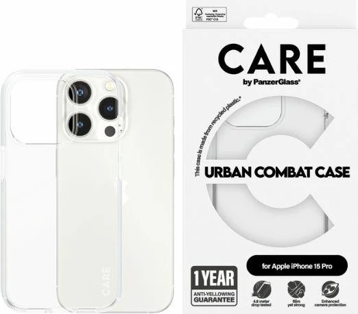 Mbështjellës PanzerGlass Urban Combat Case për iPhone 15 Pro, Transparent