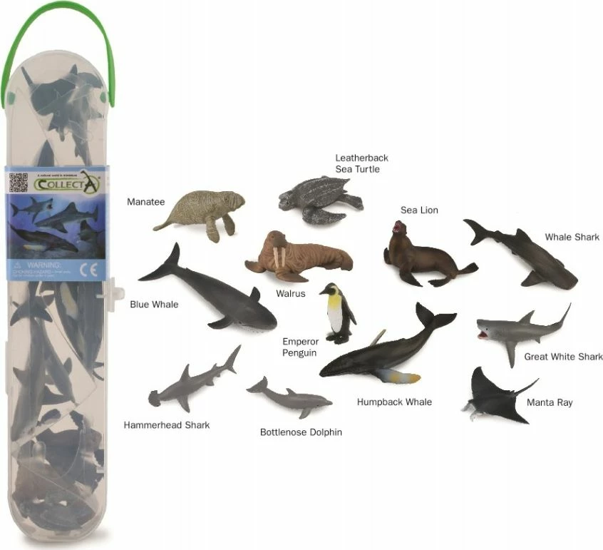 Set figurina kafshë detare CollectA, shkallë 1:20, 12 copë