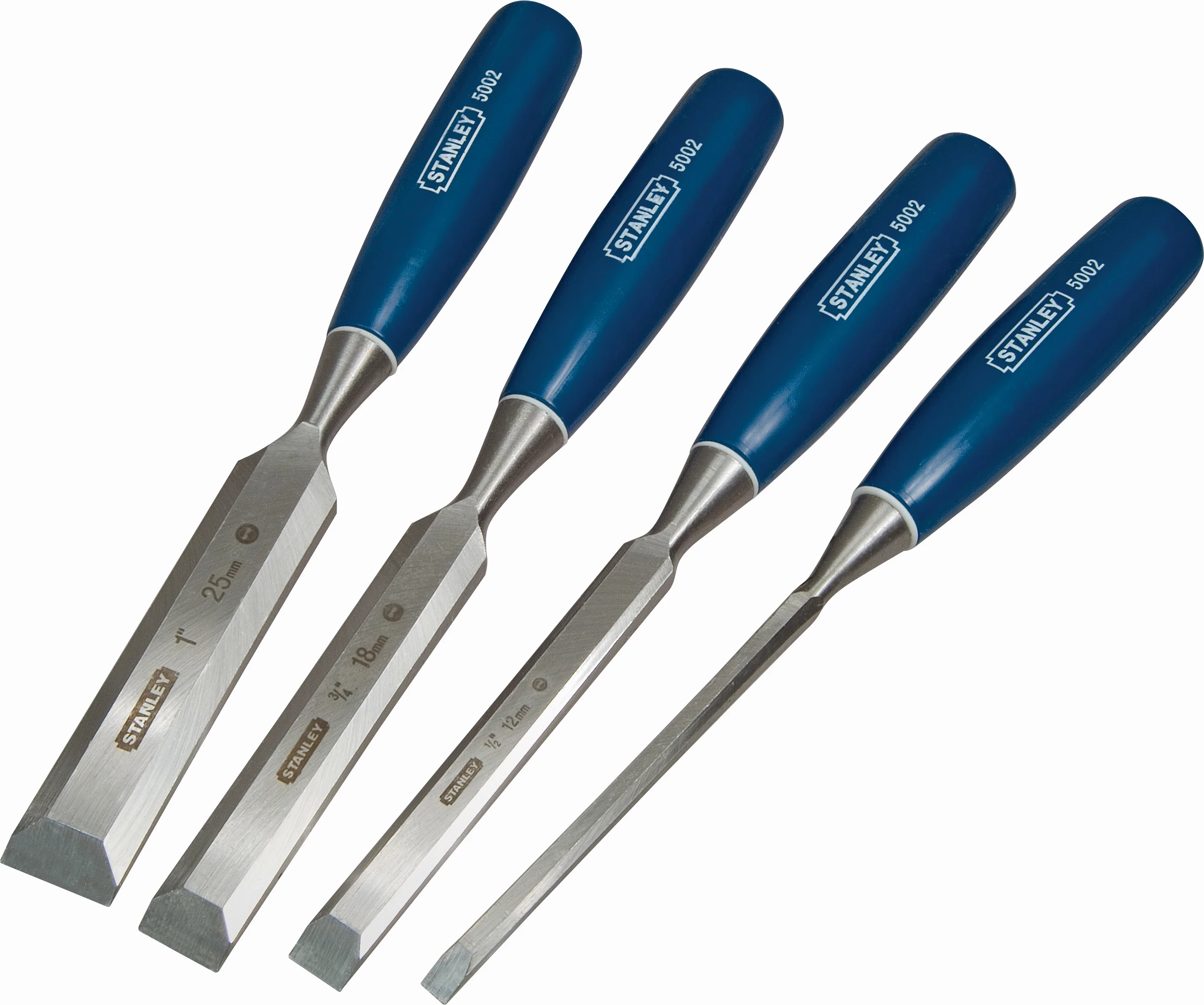 Set dalëto zdrukthtarie Stanley 0-16-129 6/12/18/25 mm, 4 copë, blu