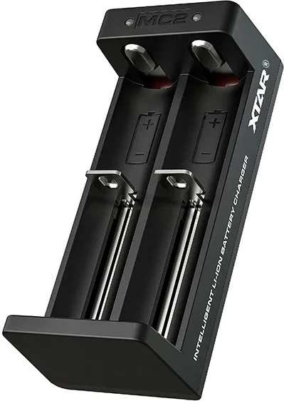 Karikues baterish XTAR MC2C, Li-ion 18650, 2 vende, USB-C, Zi