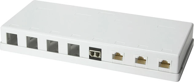 Kuti Keystone Surface Mount LogiLink, 8 porta, e bardhë