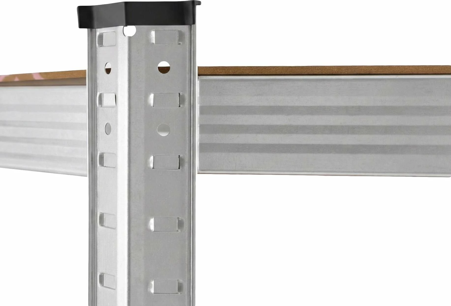 Raft këndi pune PROLINE 62040, 5 rafte MDF, 180x90x90 cm, 175 kg/raft, argjendtë galvanizuar