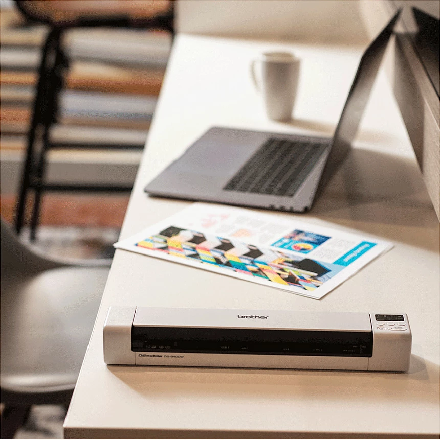 Skaner portativ Brother DSmobile DS-940DW, duplex, Wi‑Fi, A4, bardhë/gri