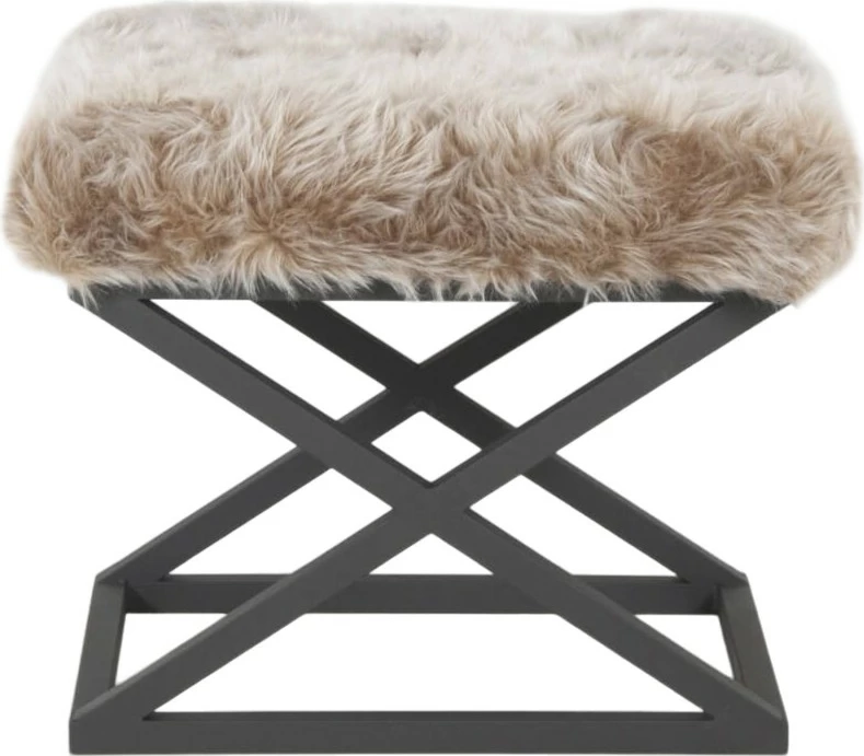 Puf Atelier del Sofa, pelush Capraz, ngjyrë e zezë dhe gri
