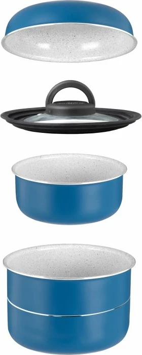 Set enësh gatimi BRUNNER Carezza Spacemaster Vacublock 0804081N, ruajtje kompakte (nesting), me çantë, blu