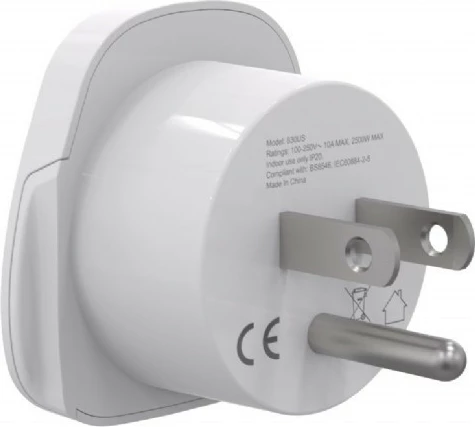 Përshtatës udhëtimi energjie, Gembird, A-AC-USMINTF, World në USA 10A i tokëzuar, i bardhë