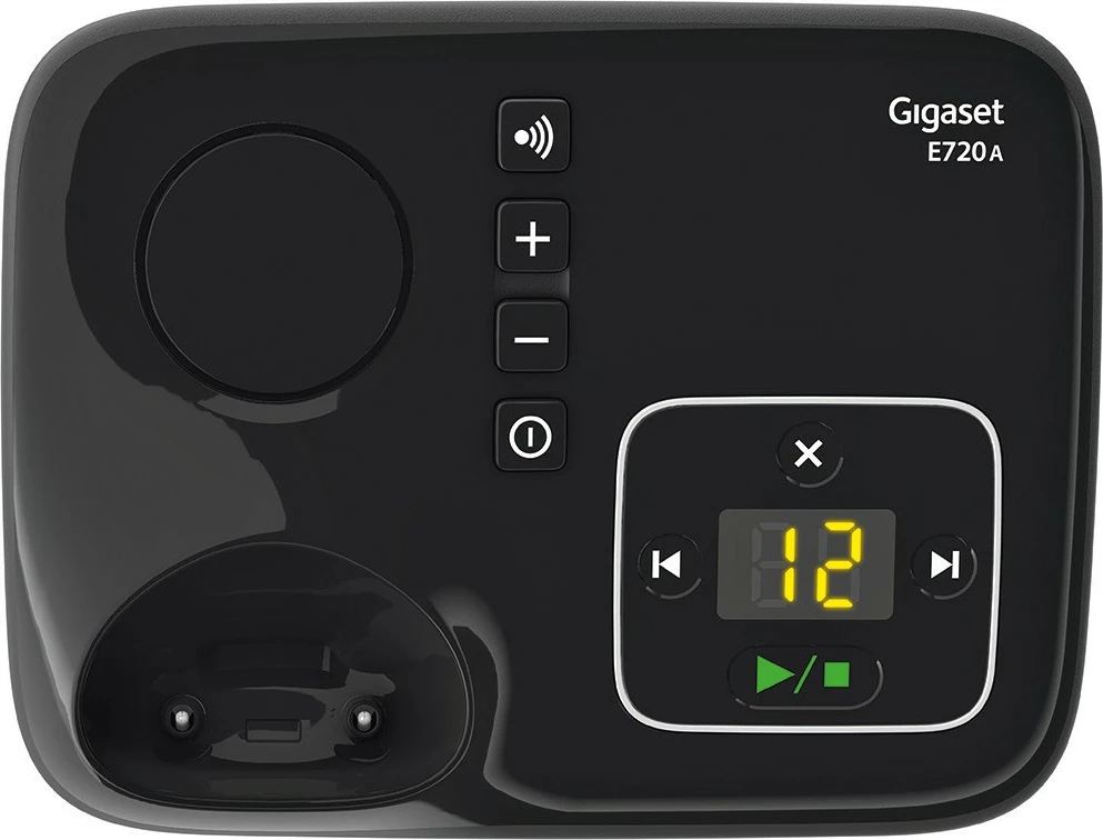 Telefon Gigaset E720A, Analog/DECT, Mbajtës pa tela, 200 kontakte, ID thirrësit, SMS, e zezë