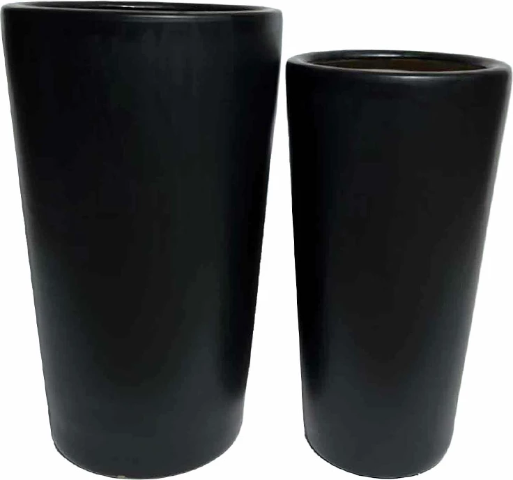 Set vazo ONYX, 2 copë, qeramikë, ngjyrë e zezë, 32x32x53cm