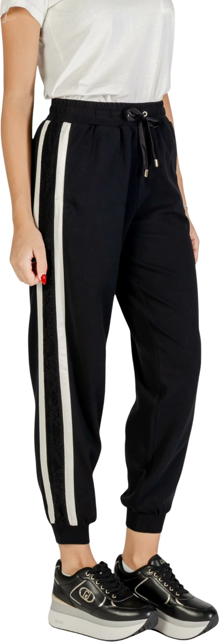 Pantallona sportive për femra Liu Jo TF5010 J4523, të zeza/bardha [Madhësia: XL]