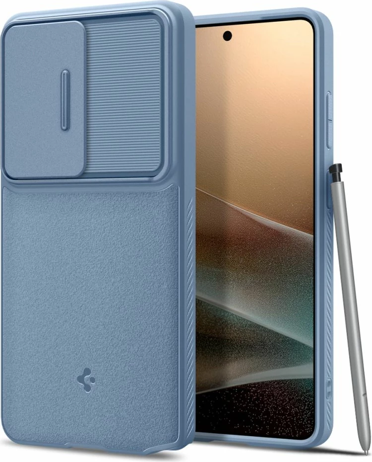 Mbështjellës Spigen Optik Armor për Samsung Galaxy S26 Ultra, me mbulesë rrëshqitëse për kamerë, Blu, 1 copë