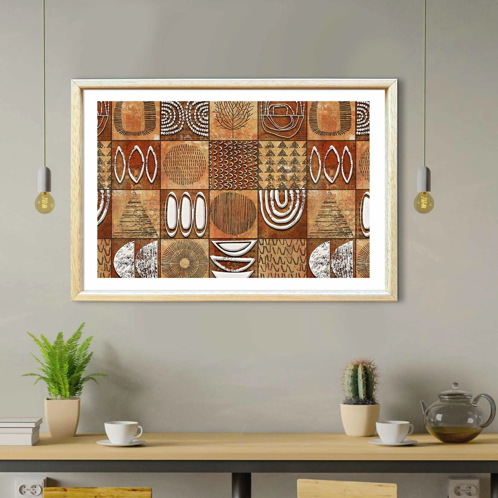 Pikturë dekorative me kornizë druri, MDF, Wallity, Ahswabisabi-008, 42x62cm