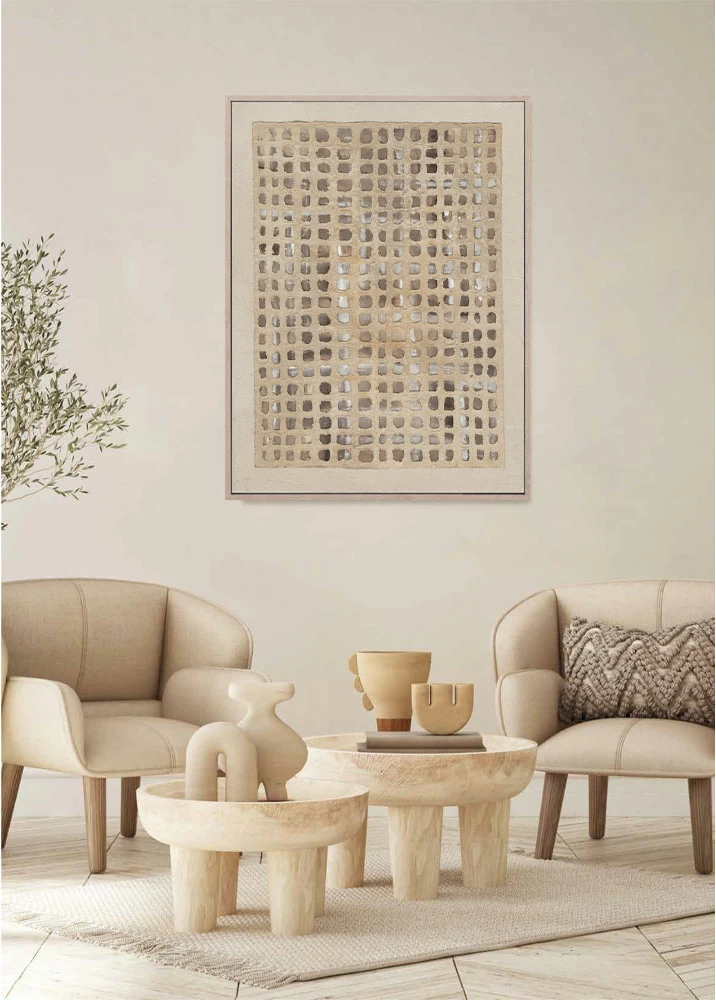 Pikturë dekorative COLLECTING MOMENTS, kanavacë, shumëngjyrëshe, dru natyral, 90x120x5cm