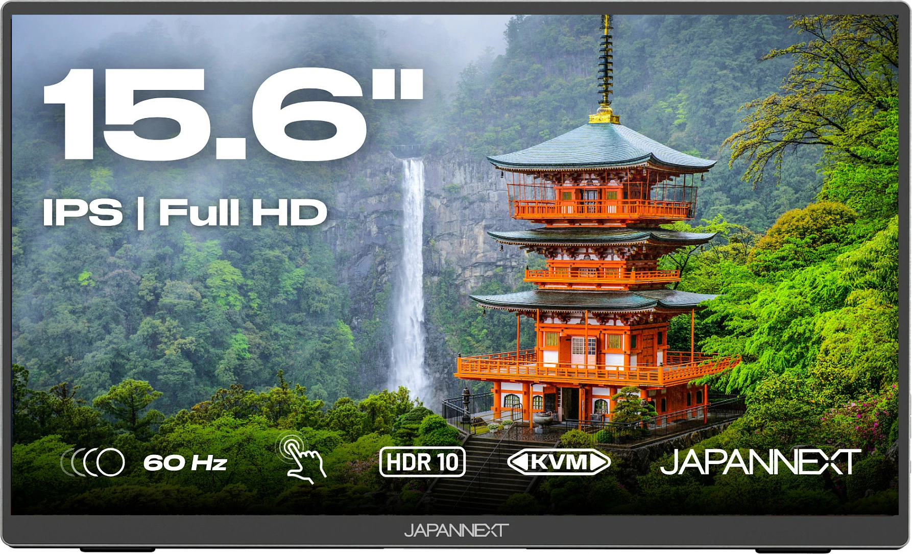 Monitor portativ JAPANNEXT JN-MD-I156FHDR-T, 15.6", Full HD IPS, 60Hz, HDR10, gri