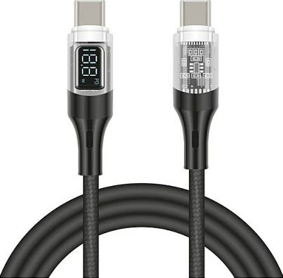Kabllo DeLOCK USB-C në USB-C, PD 3.0 100W, 2 m, me indikator fuqie, e zezë