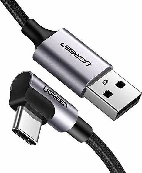 Kabllo USB Ugreen US284 (UGR1130BLK), USB-A në USB-C, 3m, USB 3.0, këndore, gri