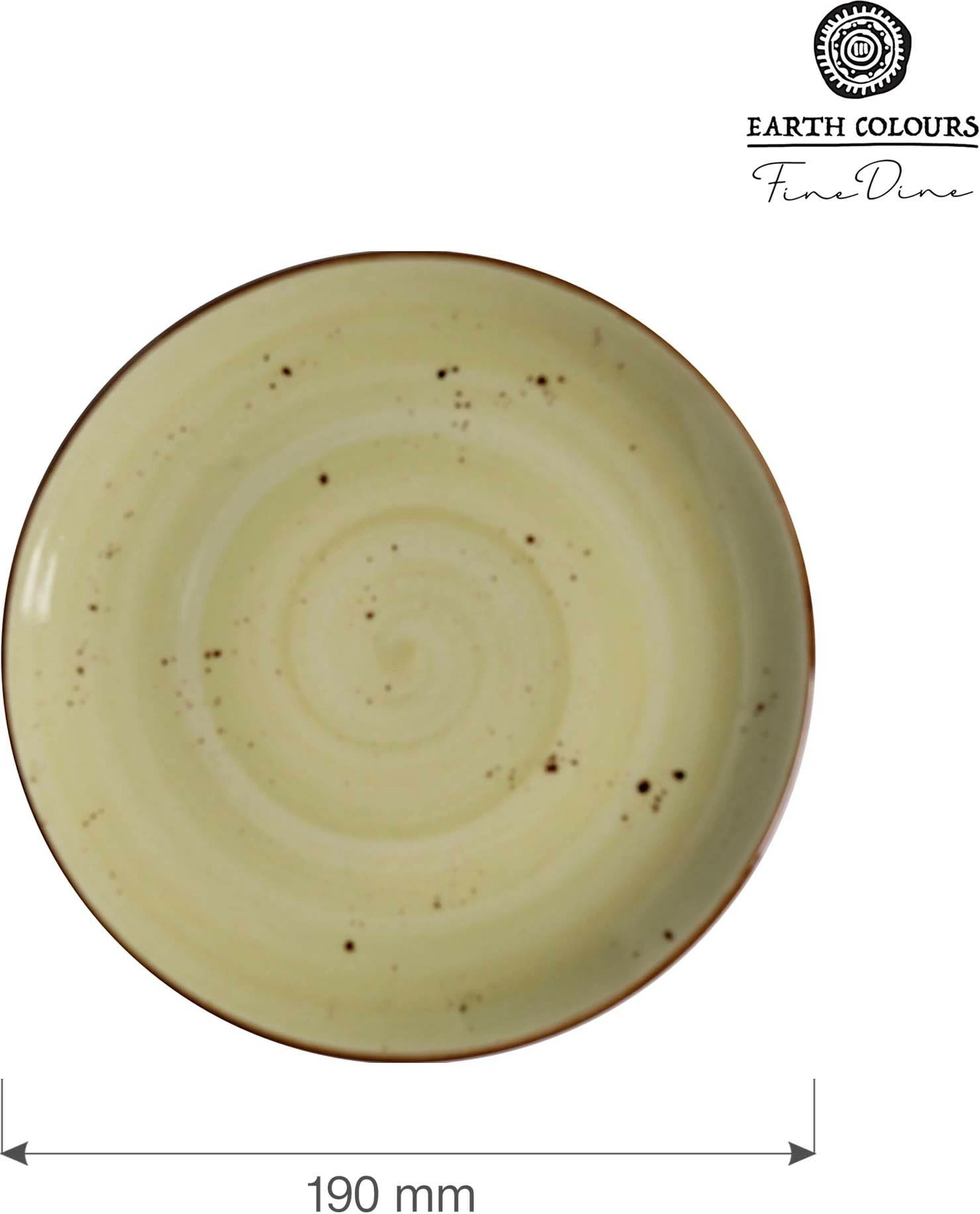 Pjatë e sheshtë porcelani Fine Dine Olive Ø190 mm, e gjelbër, set 6 copë