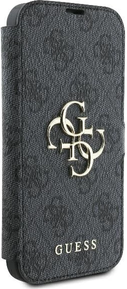 Mbështjellës Guess 4G Metal Logo për iPhone 16, e zezë
