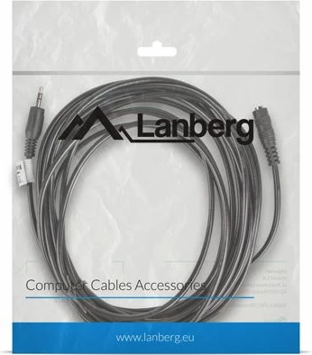 Kabllo audio Lanberg CA-MJFJ-10CC-0050-BK 3.5mm Jack mashkull-nënë 5 m, e zezë