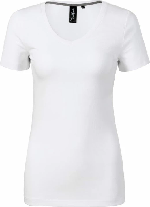 Maicë me qafë V për femra Malfini, e bardhë