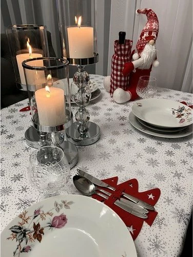 Mbajtëse takëmesh Ruhhy Christmas Tree, 12 copë, felt 17×20 cm, e kuqe