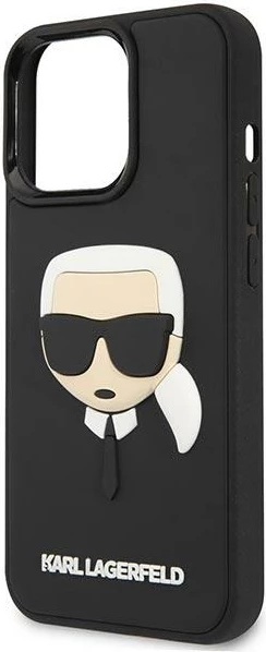Mbështjellës, Karl Lagerfeld, KLHCP14LKH3DBK, për iPhone 14 Pro 6.1", hardcase TPU/PC me 3D Rubber Karl’s Head, ngjyrë e zezë