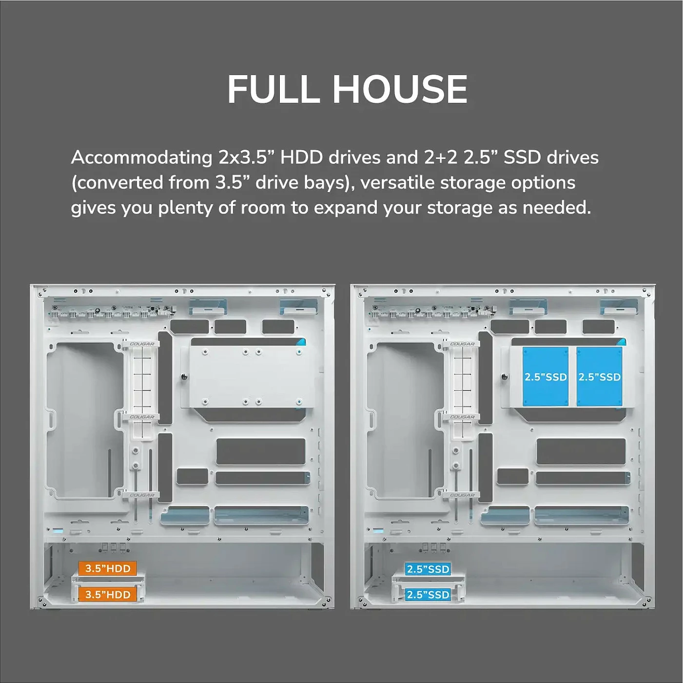 Kasë COUGAR CFV235 Mesh ARGB Midi Tower, ATX/microATX/Mini-ITX, xham i temperuar, e zezë