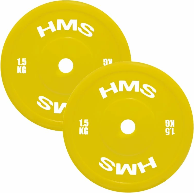 Disk olimpik teknik HMS TPP01 1.5kg, të verdhë, set 2 copë