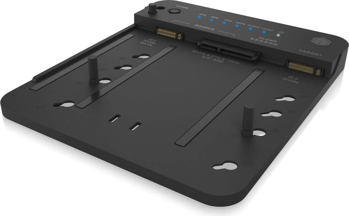 Stacion klonimi dhe docking IcyBox IB-2913MCL-C31 për SSD M.2 NVMe dhe HDD, Zi