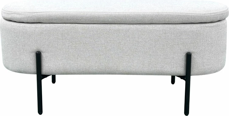 Stool oval me hapësirë për ruajtje, e bardhë, 95x36x43