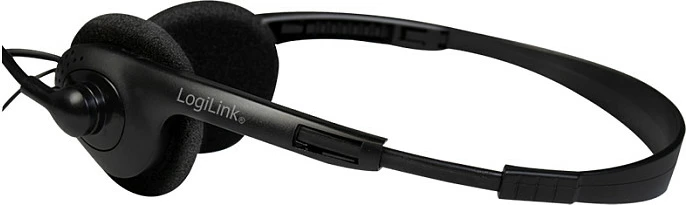 Kufje me mikrofon LogiLink Stereo, 3.5 mm, me kabllo 1.8 m, të zeza