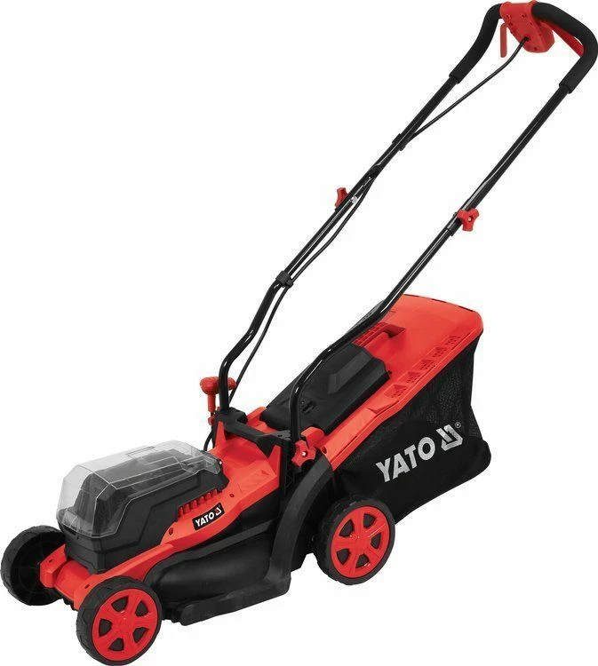 Kositëse bari me bateri Yato YT-85221 36 V, 34 cm, shportë 35 L, kuqe/zezë, pa bateri dhe karikues